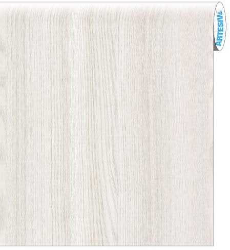 ARTESIVE WD-001 Rovere Bianco Opaco larg. 60 cm AL METRO LINEARE - Pellicola Adesiva in vinile effetto legno per interni per rinnovare mobili, porte e oggetti di casa