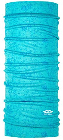 P.A.C. Merino Wool Prina Blue Multifunktionstuch - Merinowolle Schal, Kopftuch, Unisex, 10 Tragearten