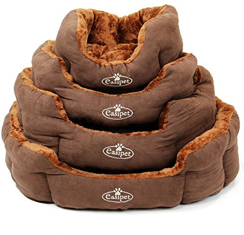 Easipet Deluxe Dog Bed, Small, Suede with Faux Fur Fleece Lining, 50 x 40 x 20 cm