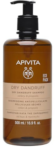 Apivita Trockenes Schuppen Shampoo 500ml - Mit Propolis und Teebaumöl - Natürliche Anti-Schuppen und Trockene Kopfhaut Behandlung - Lindert Juckende und Schuppige Kopfhaut, Spendet Feuchtigkeit