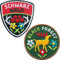 2er-Set Schwarzwald Abzeichen 60 mm gestickt/Black Forest Aufnäher Aufbügler Sticker Wappen Patches für Kleidung Mode Tracht Taschen Rucksack/Hirsch Geweih Hirschgeweih Bollen Naturpark