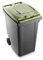 Mobil Plastic Poubelle de recyclage des déchets 360 l pour usage extérieur - Fond gris et couvercle vert (UNI EN 840)
