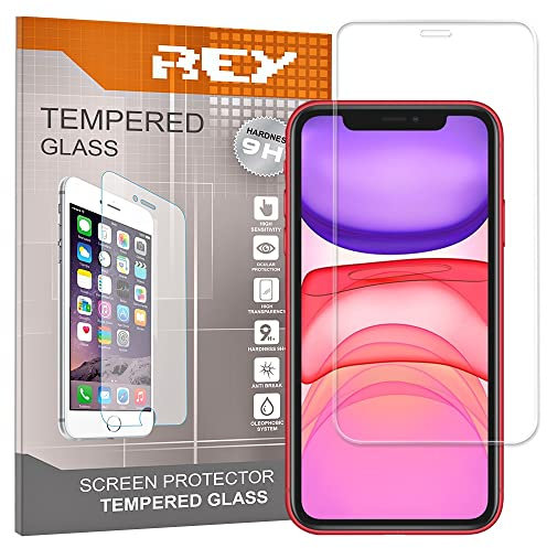 REY Protector de Pantalla 3D para iPhone 11 - iPhone XR, Transparente, Protección Completa, 3D / 4D / 5D (Pack 2X)
