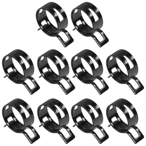 MroMax 10 fascette stringitubo a molla ID da 25 mm, fascette stringitubo nere adatte per tubo del carburante OD da 3,8 cm, tubo di aspirazione in silicone, tubo dell'aria e tubo dell'acqua, boccola di