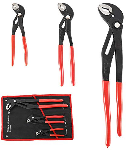 3PCS Water Pump Pliers Set 7Inch, 10Inch, 16Inch, Large Channel Locks