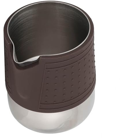 Handleless Milk Frothing Pitcher,300ml/10.15oz Espresso Steaming Pitcher with Round Spout,Stainless Steel Milk Frothing Jug Barista Tool for Art Making,7.8 * 7.3 * 9.3cm/3.1 * 2.9 * 3.6in