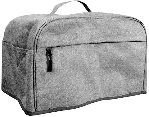 Brotmaschine Abdeckung UCARE Brotbackautomaten Abdeckung 2/4 Scheiben Toaster Abdeckung mit Reißverschluss und Tasche Klein (Grau, L 40 * 19 * 20cm)