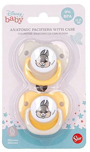 SET 2 CIUCCI CAPEZZOLI ANATOMICI IN SILICONE DA 0 A 6 M CON CUSTODIA CLASSICA A RAGGI SOLARI