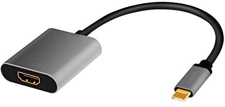 LogiLink CUA0103 - USB 3.2 Gen 1-HDMI Adapterkabel 4K/60 Hz, Alu, schwarz/grau, 0,15 m