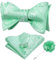 Dubulle Fliege für Herren mit Einstecktuch Manschettenknöpfen Set für Hochzeit Smoking, mintgrün, Medium