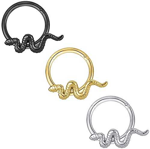 CZ Vampire Bat Halloween Nasenpiercing Ringe, Snake Bee Segmentring Septum Clicker Nasenring, Conch Ohrringe Ohr Helix Tragus Piercings Schmuck