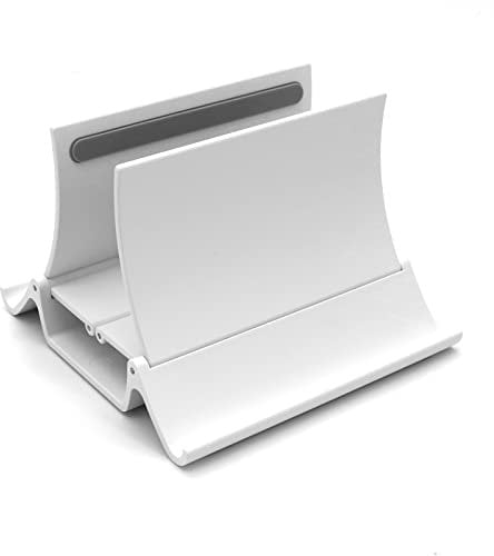 Beowanzk Laptop Stand for Desk Gravity Sensor Foldable Book Stand Portable Vertical Laptop Computer Holder with All Notebooks (White)