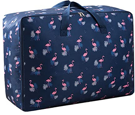 Bolsa de Almacenamiento Impermeable, 100L Bolsa de Almacenamiento Grande con Asa, Cremalleras para Moverse, Viajar, Acampar, Herramientas de Jardinería, Almacenamiento de Decoraciones Navideña, Azul