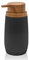 Inbagno Dispenser per Sapone Liquido, in plastica Nero, Dettagli Effetto Legno, Serie Blob
