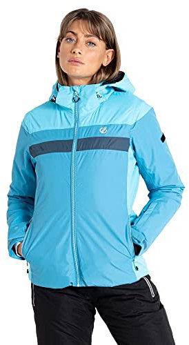 Dare 2b Rapport Jacket Damen-Skijacke, wasserdichtes und atmungsaktives Recyclingmaterial, Schneefang, getapte Nähte, 2 untere Reißverschlusstaschen, verstellbare technische Kapuze