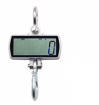 LeTkingok Hochauflösende 1-t-digital-kranwaage 1000 kg Hakenwaage Industrie-hängewaage mit Großem Bildschirm und Fernbedienung