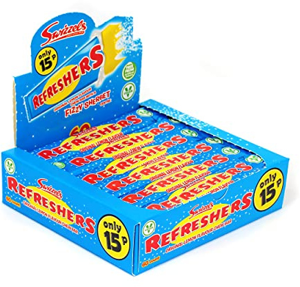 Swizzels Original Lemon Flavour Chew Bar, Sweet Lemon Chew Bar with Fizzy Sherbet Centre, Bulk Box of Chewy Sweets (Pack of 60)