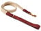 HUGO & HUDSON Luxury Dog Lead Flat Rope and Leather Leash with Brass Fittings, Brown Length 110cm