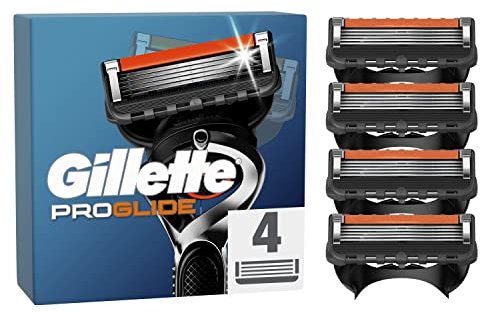 Gillette ProGlide Recharges De Lames De Rasoir Pour Homme, 4 Recharges De Lames, Conçu Pour Un Rasage De Près, Avec Lubrastrip