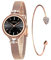 CIVO Orologio Analogico Donna Set in Acciaio Inossidabile - Sottile Elegante Orologio da Polso con Stelle e Bracciale Oro Rosa - Quarzo Regalo