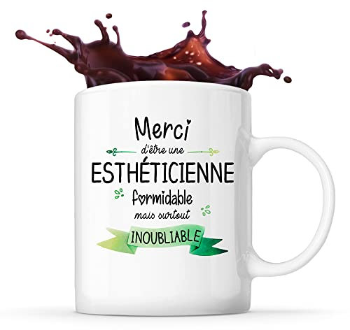 Planetee Mug Merci Esthéticienne Inoubliable Femme | Tasse Idée Cadeau Collègue Travail Retraite
