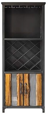 FIONEL Barschrank Vintage Iron Restaurant Bar Weinregal ESS Sideboard Industrial Windboden Weinschrank Aufbewahrungsschrank Wein Lagerung Aufbewahrung Wine Rack