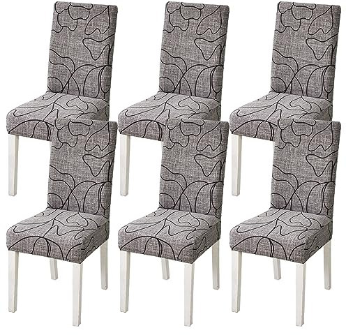 HZDHCLH Stuhlhussen 6er Set Stuhlbezüge Stretch abnehmbar, waschbar, Esszimmerstuhl-Schutzsitz für Hotel Restaurant Küche Hochzeitsfeier(gehegter Wunsch/6 Stück)