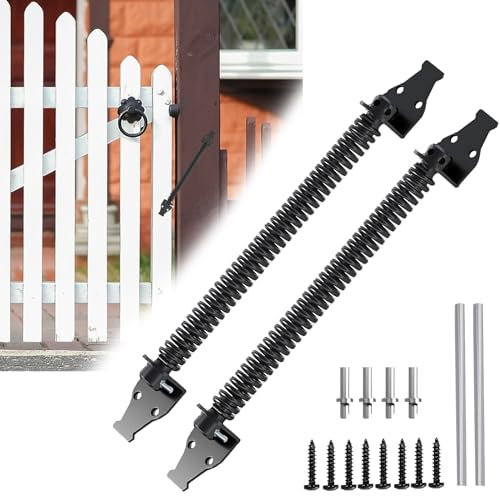 2 Stück Türschließer, 36cm Türschliesser Einstellbare Türschließer Gartentor Automatischer Türschließer Gartentor Scharnier Tor Scharnier Türschließer Feder für Haushaltstüren Zäune