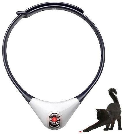 maxant Juguetes para gatos, luz de puntero rojo, juguete láser interactivo recargable para gatitos y gatos de interior, collar de gato eléctrico, juguete inteligente, herramienta de entrenamiento de