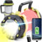 Retoo Linterna LED de mano, extremadamente brillante, recargable, USB, foco para camping, senderismo, con batería de 3700 mAh y mango