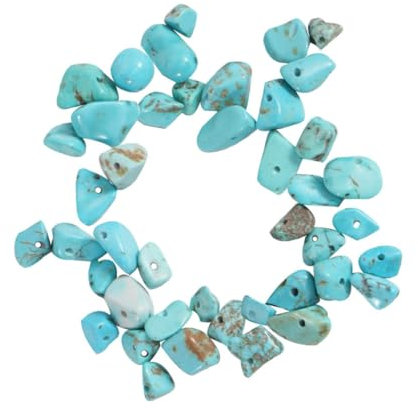 NUOBESTY 2St Perlenstein creative creatim sukkulenten the gems home decoration ohrring schmuck machen flower pots Natursteine 26a toner Schlüssel Kies Perlenkette Kunsthandwerk Türkis Erz