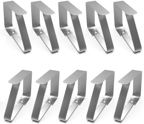 10 clip per tovaglie in acciaio inossidabile, clip per tovaglie in acciaio inossidabile, clip per tovaglie, clip per tovaglie, argento (10 pezzi)