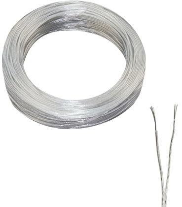 ZoZoMaiy Cable de alimentación transparente de 10 m, 2 hilos, 24 AWG, PVC, cable flexible, cable transparente, cable eléctrico de 2 núcleos, diámetro de 1,8 x 3,6 mm, para luminarias, cadenas de luces