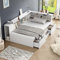 Aoskem Einzelbett Kinderbett Bett 90x200 Bett mit Stauraum Schubladen & Stauschrank & Bücherregal, Holzbett Stauraumbett Bettgestell Bettkasten, Flachbett Jugendbett Funktionsbett, Ohne Matratze, Weiß