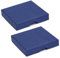 EIHI 2 PCS 8x8x1.6CM Geschenkschachtel Schmuckschatulle Schmuck Geschenkboxen Karton mit Deckel Matt Pappschachteln Schmuckdose Klein mit Samt Gefüllt Für Ring Halskette Geschenke Display(Dunkelblau)