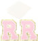 PATIKIL Iron on Letter Patches, 2 Pack Chenille Glitters Letter Patches Embroidered Patch with Tape for Repairing Jeans Clothing Bags Hats Shirts Craft, Pink, Alphabet R