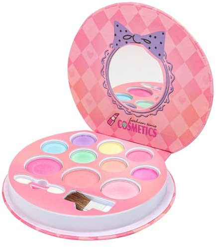 Set di trucchi per ragazze, giocattoli per il trucco per bambini, atossici, con 3 pennelli lavabili,C'è uno specchio, spettacoli teatrali,Halloween (10 Colori -1)