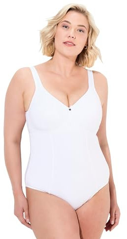 Ulla Popken Damen große Größen Übergrößen Plus Size Body, ohne Bügel schneeweiß 85D 834050200-85D