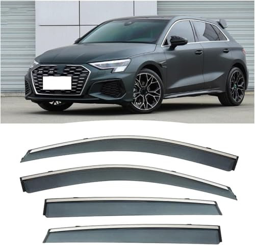Superaur Hochwertige Regen und Windabweiser Compatible für Audi A3 Hactback 2021 Fahrzeuge