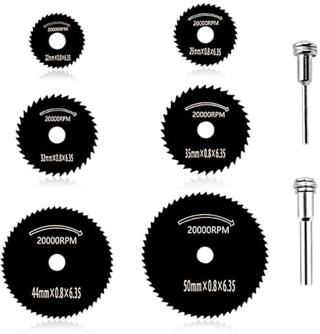 Lot de 8 lames de scie circulaire en acier rapide avec 2 tiges d'extension pour perceuses, outils rotatifs, bois, plastique, métal