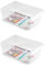 Tradineur - Pack de 2 cajones organizadores Reutilizables para frigorífico Nº 9, Recipiente de plástico Polipropileno con asa, Fruta, verdura, Fabricado en España (Translúcido - 10 x 19,5 x 29 cm)