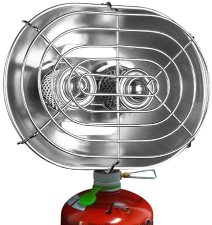 Chauffage de tente de camping portable – Chauffage coupe-vent à double tête 1050 W | Chauffage extérieur portable, chauffage extérieur sans fil chauffage de camping portable
