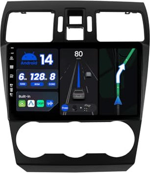 BXLIYER |6G+128G - Octa Core| Android 14 Autoradio für Subaru Forester/XV/WRX (2013-2018) - CarPlay Android Auto - Rückfahrkamera & MIC - IPS 9 Zoll 2 Din - DAB Lenkradsteuerung Fast-Boot 360-CAM DSP