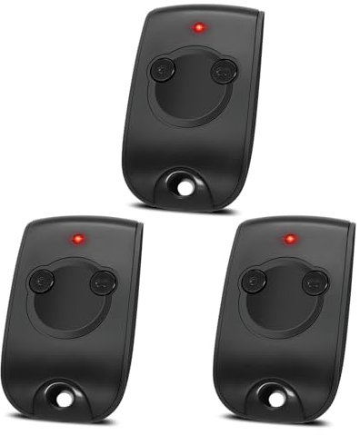 Lot de 2/3 Télécommande Portail Remplacement pour SOM-1841026,Télécommande Bip Portail 2 Canaux 433,42MHz Compatible avec SOMfy-RTS (Piles Supplémentaires Incluses) (2, Noir)