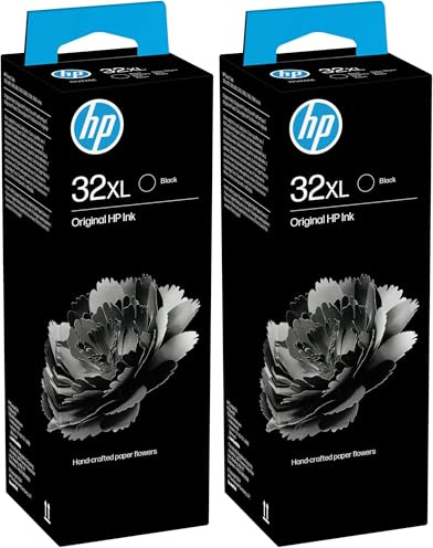 HP 32XL - Flacon d'encre Noire Grande capacité Authentique (Lot de 2)