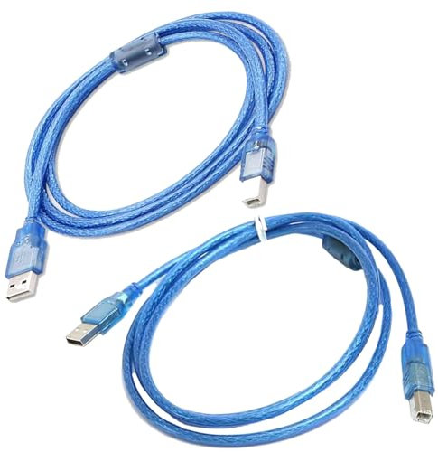 Sopepoyie 2 Pcs USB Data Sync Cable for Arduino UNO Mega, 142mm/4.66FT Long Printer Cable, USB-A to USB-B 2.0 Cable for Printer Data Sync