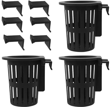 Lot de 3 pots de fleurs flottants pour aquarium avec crochet, décorations aquatiques pour bassin de plantation, culture de vase, hydroponie aquaponique