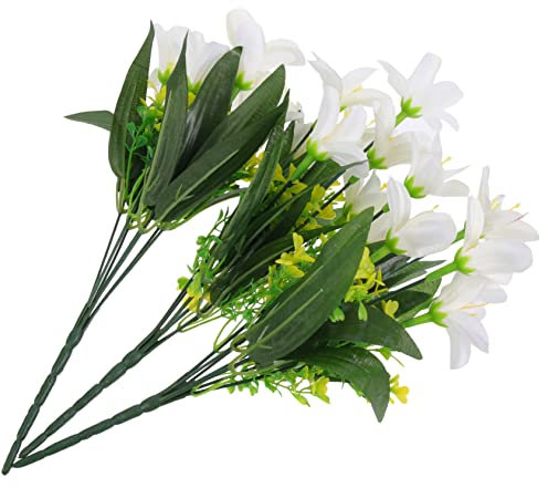 VALICLUD 3stücke Künstliches Lilienblütenarrangement Bouquet Für Hochzeitsdekoration Wohnungs Partyverschönerung Realistische Seidenblumen Für Vielseitige Einsatzmöglichkeiten