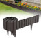 QEENTOE Bordure de pelouse en plastique de 4,8 m avec aspect bois et piquets de 10 cm - Bordure de tonte pour jardin, bordure de parterre anthracite, palissade au design bois marron