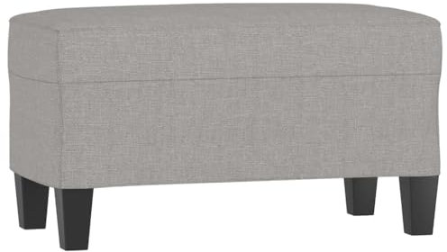 vidaXL Banco Taburete Recibidor Entrada Pasillo Dormitorio Salón Comedor Tapizado Acolchado Cama Asiento Mueble Patas de Tela Gris Claro